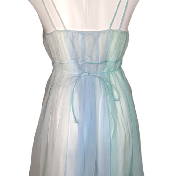 Vintage vanity Fair ombre blue slip nightgown dress 34 small sheer nylon - Picture 5 of 5